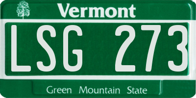 VT license plate LSG273