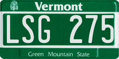 VT license plate LSG275