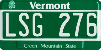 VT license plate LSG276