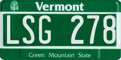 VT license plate LSG278