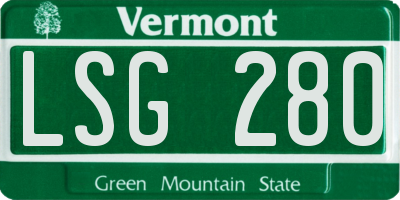 VT license plate LSG280