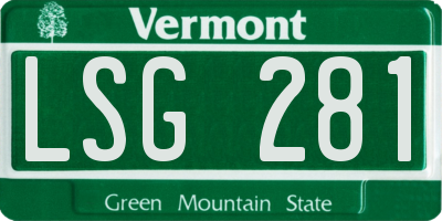 VT license plate LSG281