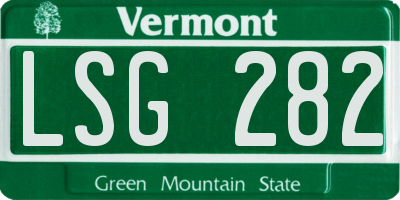 VT license plate LSG282