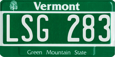VT license plate LSG283