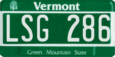 VT license plate LSG286