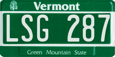 VT license plate LSG287