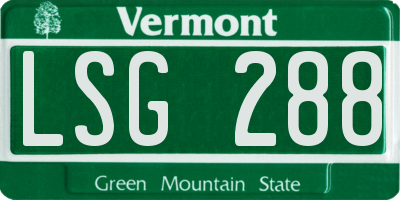 VT license plate LSG288