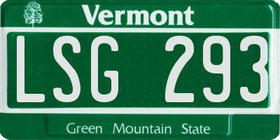 VT license plate LSG293