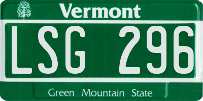VT license plate LSG296