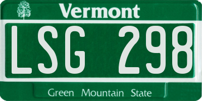 VT license plate LSG298