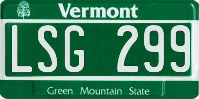 VT license plate LSG299