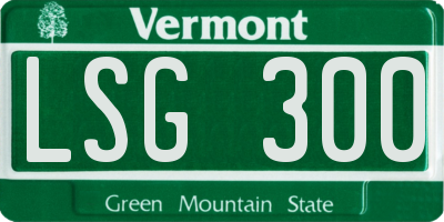 VT license plate LSG300