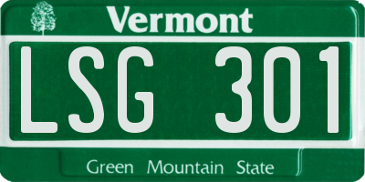 VT license plate LSG301