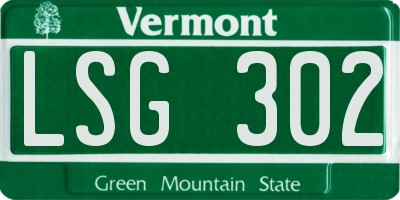 VT license plate LSG302