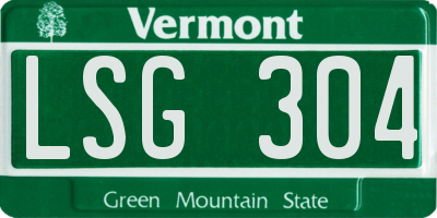 VT license plate LSG304