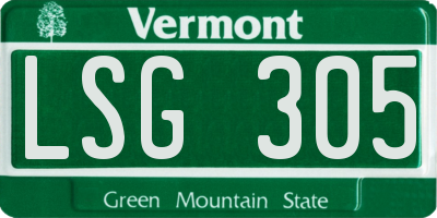 VT license plate LSG305