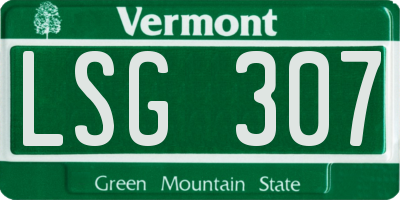 VT license plate LSG307