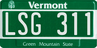 VT license plate LSG311