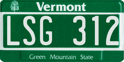 VT license plate LSG312