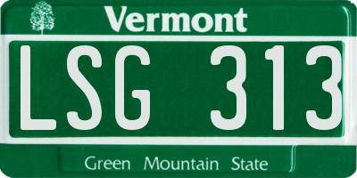VT license plate LSG313