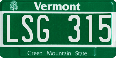 VT license plate LSG315