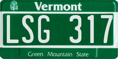 VT license plate LSG317