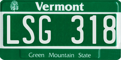 VT license plate LSG318