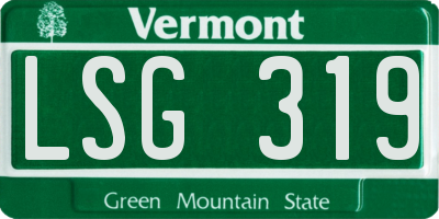 VT license plate LSG319