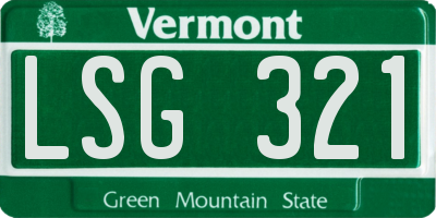 VT license plate LSG321