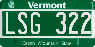 VT license plate LSG322