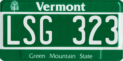 VT license plate LSG323