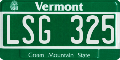 VT license plate LSG325