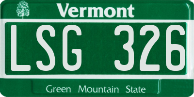 VT license plate LSG326