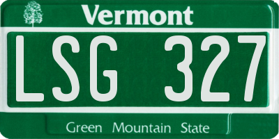 VT license plate LSG327