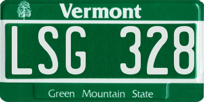 VT license plate LSG328