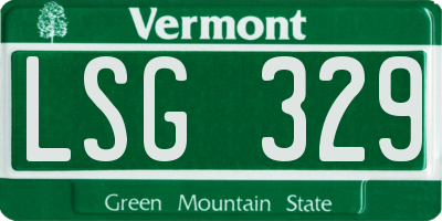VT license plate LSG329