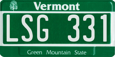 VT license plate LSG331