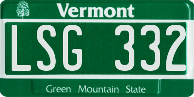 VT license plate LSG332