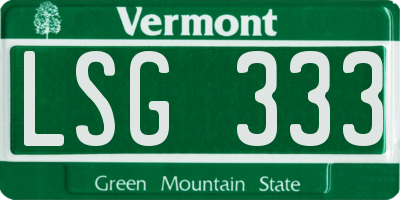 VT license plate LSG333