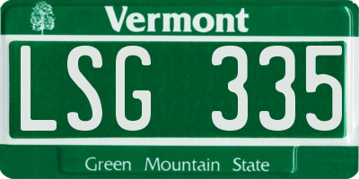 VT license plate LSG335