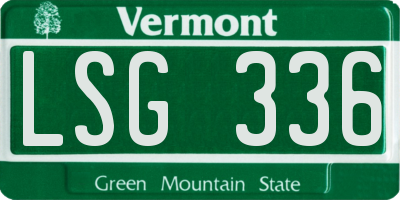 VT license plate LSG336