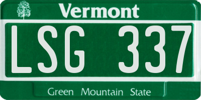 VT license plate LSG337