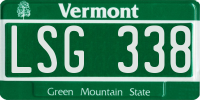 VT license plate LSG338