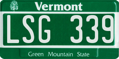 VT license plate LSG339