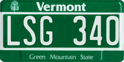 VT license plate LSG340