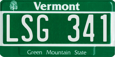 VT license plate LSG341