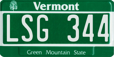 VT license plate LSG344