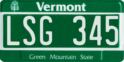 VT license plate LSG345