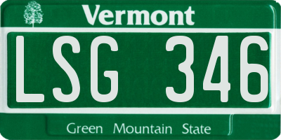 VT license plate LSG346