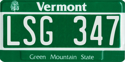 VT license plate LSG347